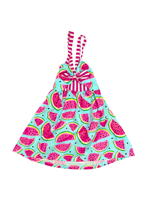 Watermelon Print Halter Dress | Toddler Girl Summer Dress