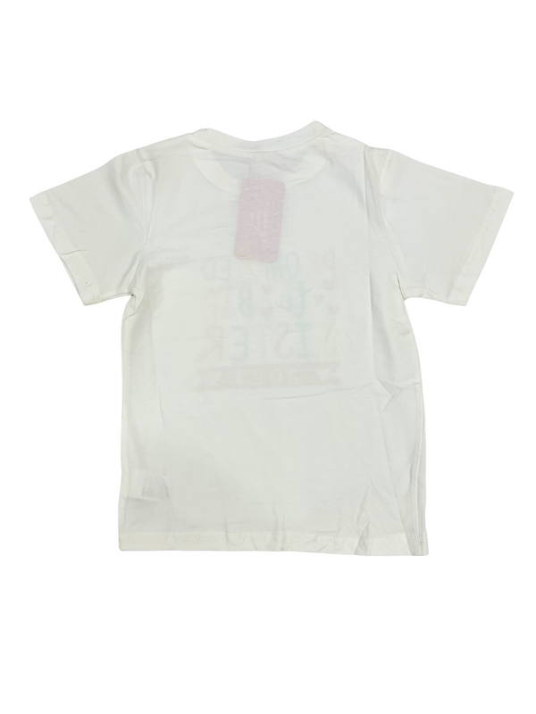 Girls "Promoted to Big Sister 2023" White T-Shirt - Rainbow Colorful