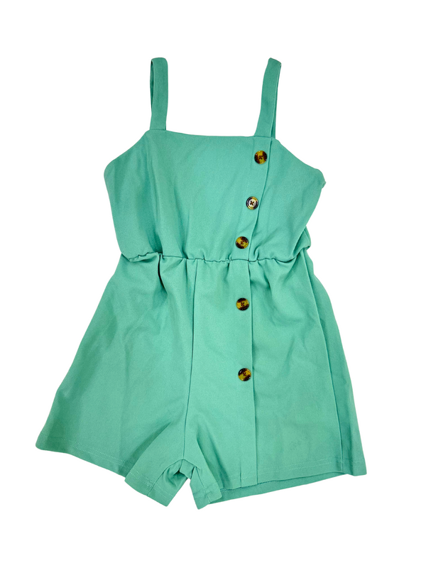 Stylish Sleevless side buttoned mini jumpsuit