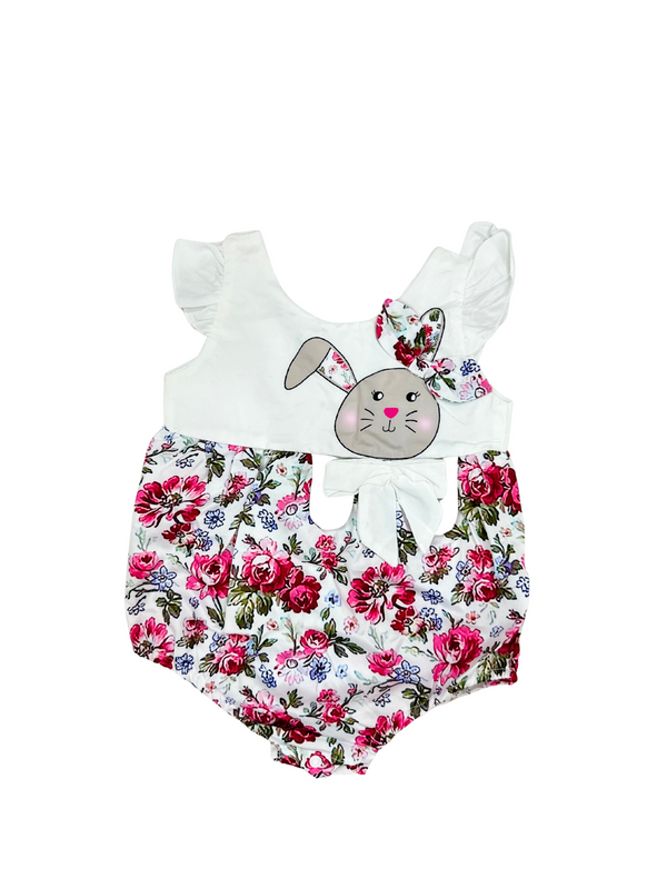 Cute Floral Bunny Frock Romper