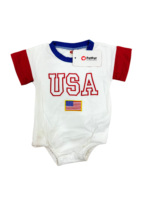 Cute USA themed White Romper