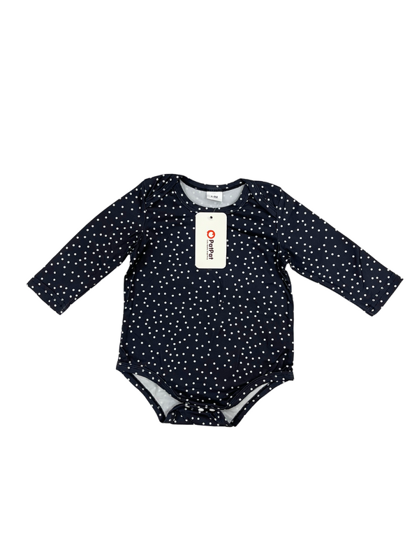 Baby Black White Polka Dot Long Sleeve Romper - Infant Spotted One Piece
